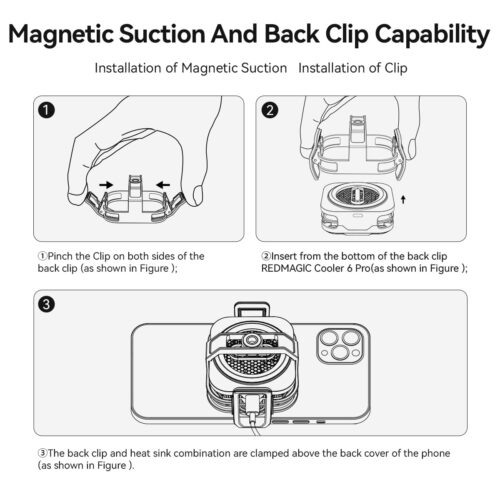 مشبك خلفي مروحة تبريد ريد ماجيك 6 برو REDMAGIC VC COOLER 6 Pro Clip