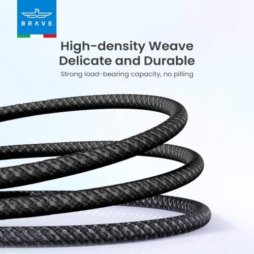 كيبل شحن وبيانات برايف Type-c الي Type-c سريع Brave Braided Data Cable Type-c to Type-c -1m
