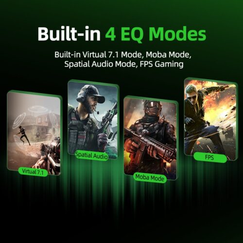 بيفا GS20 كارت صوت احترافي للألعاب+شحن سريع 60وات 4 اوضاع صوت PIVA GS20 USB-C Gaming Sound Card + 60W Fast Charging 4 EQ Audio Modes