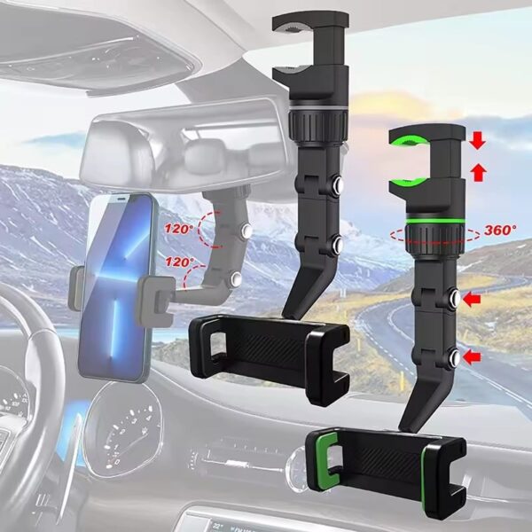 H644c8cbd3b7a4eafafe306151de7a2dcZ.jpg جوي حامل هاتف السيارة للمرآه الامامية  Goui Hook Universal Clip Phone Holder