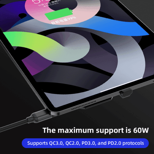 وصلة بيفا لتحويل مسار الشحن للأيباد والتابلت شحن سريع 60 واط 90 درجة PIVA 90° Charging Angle Adapter for iPad and Tablets 60W Fast Charging