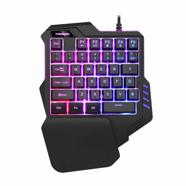 Hd2274e1a4a5443deb2de290f10a1dd25m.jpg لوحة مفاتيح العاب إضائة الوان يد واحده سلكية Gaming Keyboard One hand RGB Wired