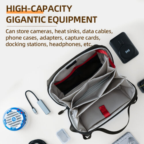 شنطة تنظيم إلكترونيات PIVA — حقيبة معدات محمولة مقاومة للماء مع مقسمات داخلية قابلة للطي